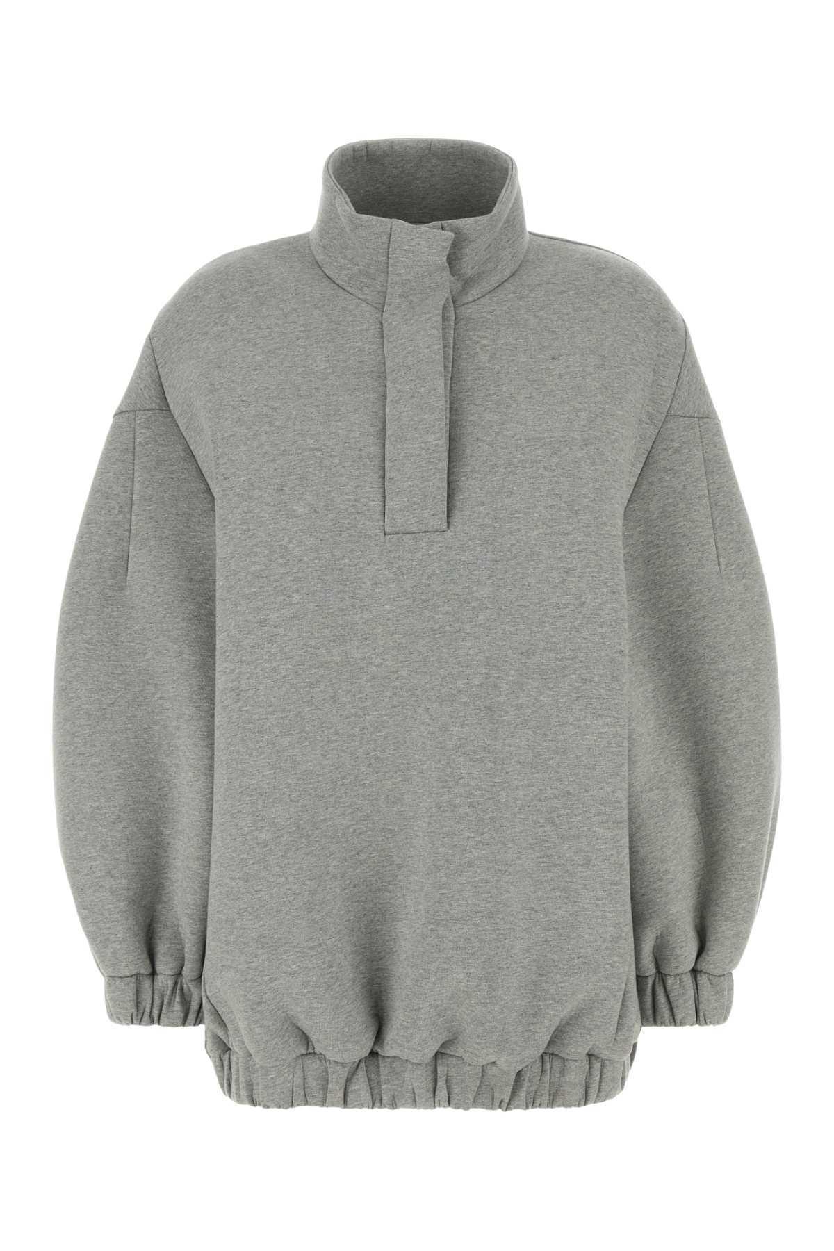 DRIES VAN NOTEN Grey Stretch Cotton Blend Sweatshirt Product Image