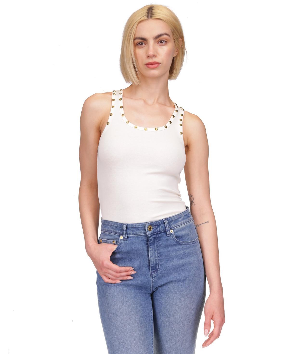 Michael Michael Kors Womens Studded Neckline Tank Top Product Image