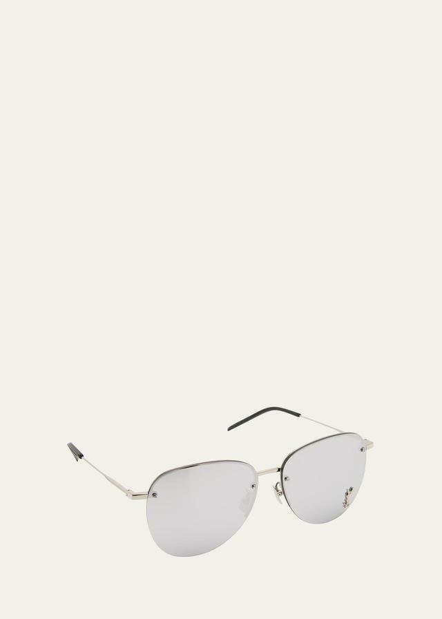 Mens Mirrored Metal 61MM Navigator Sunglasses Product Image