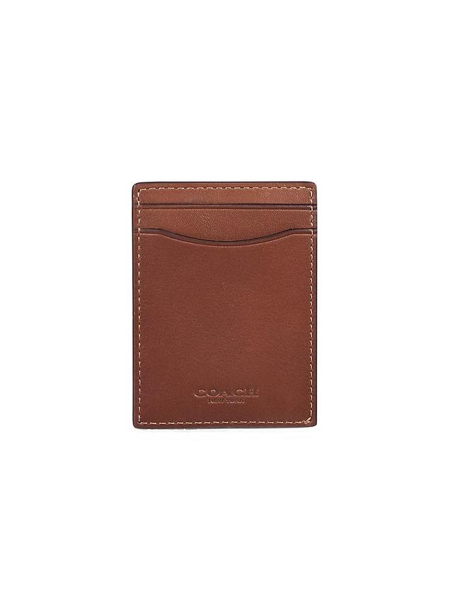 COACH Mens Sport Calf Leather Money Clip Card Case Product Image