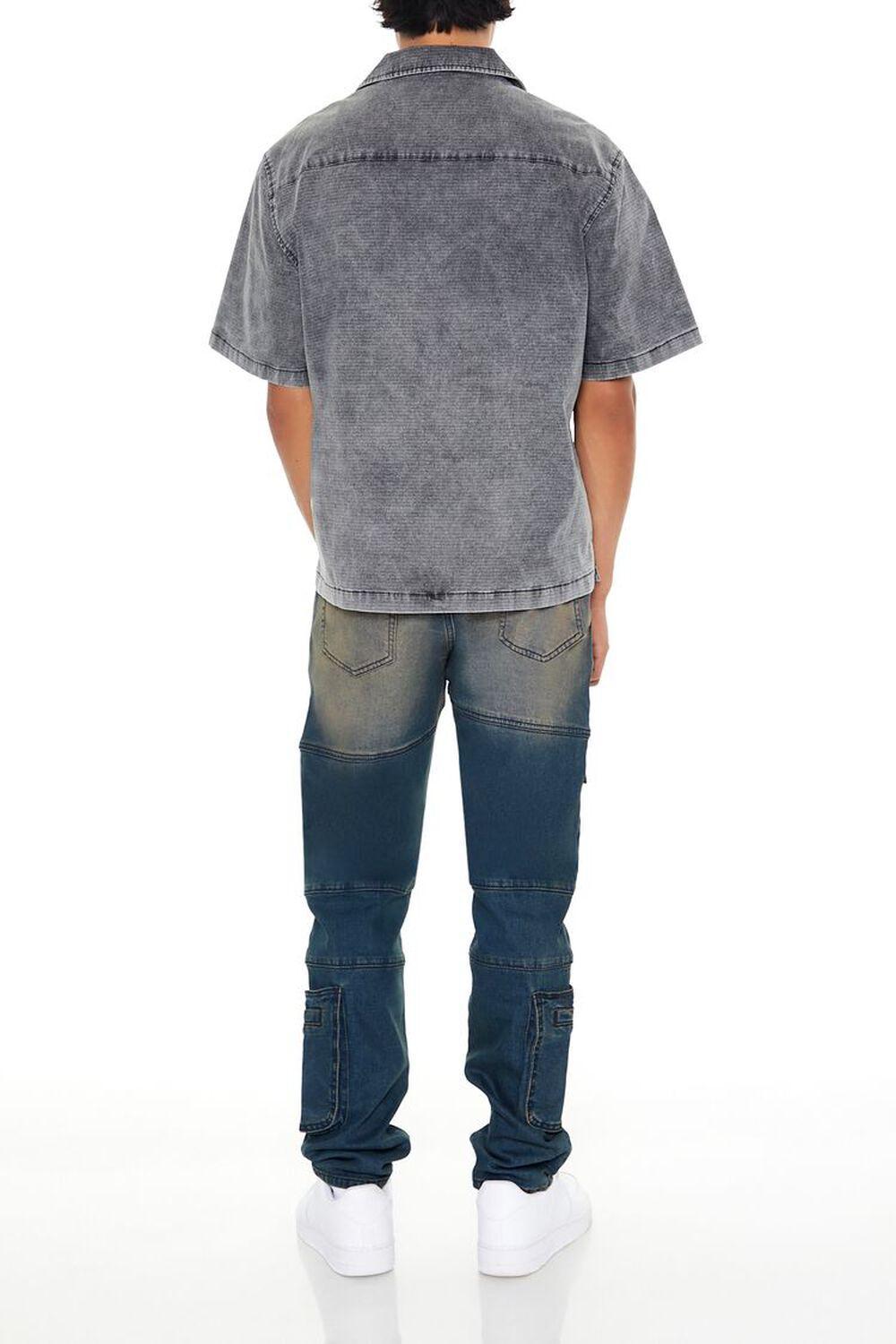 Stone Wash Slim-Fit Cargo Jeans | Forever 21 Product Image