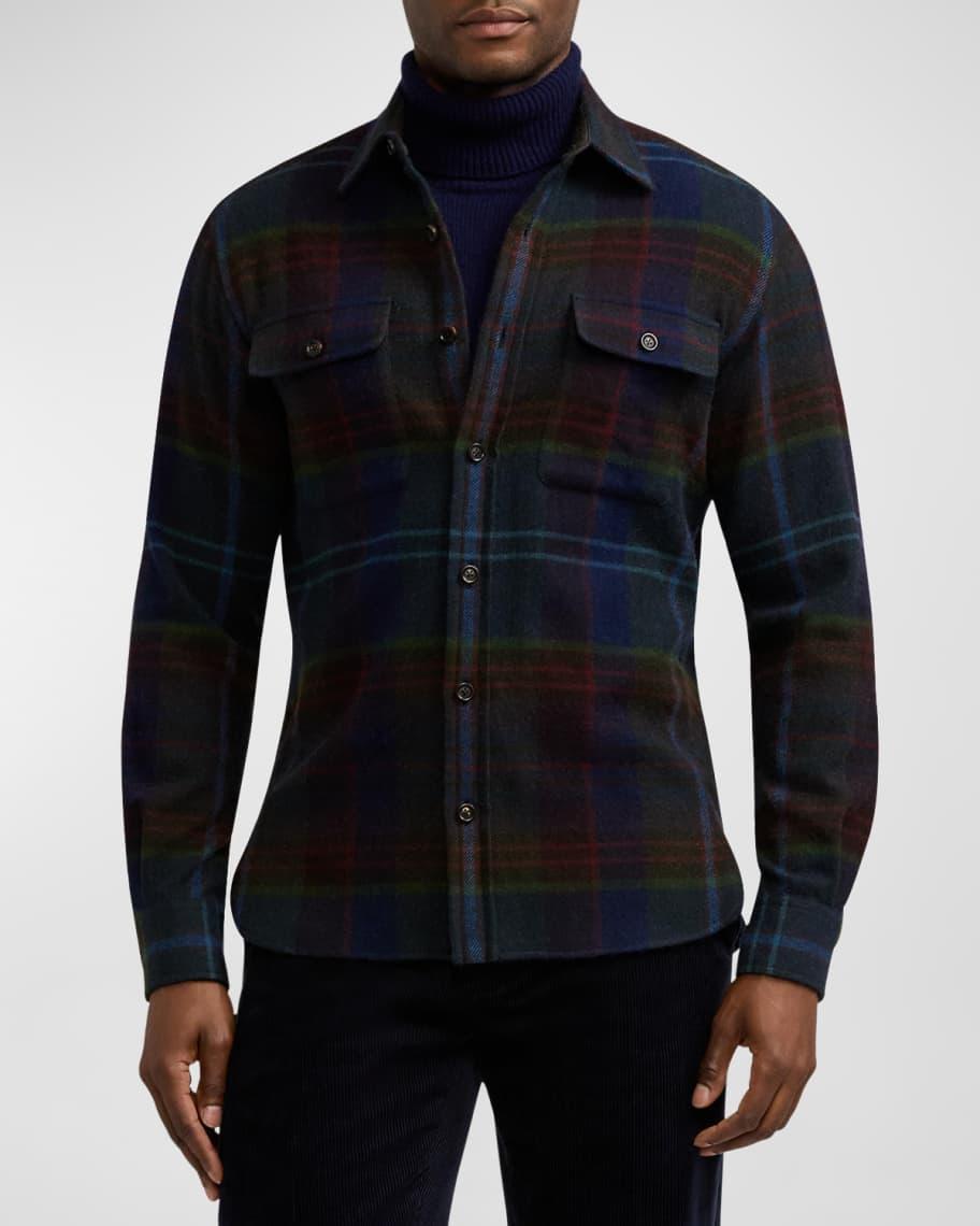 Mens Bradley Plaid Wool Twill Shirt Product Image