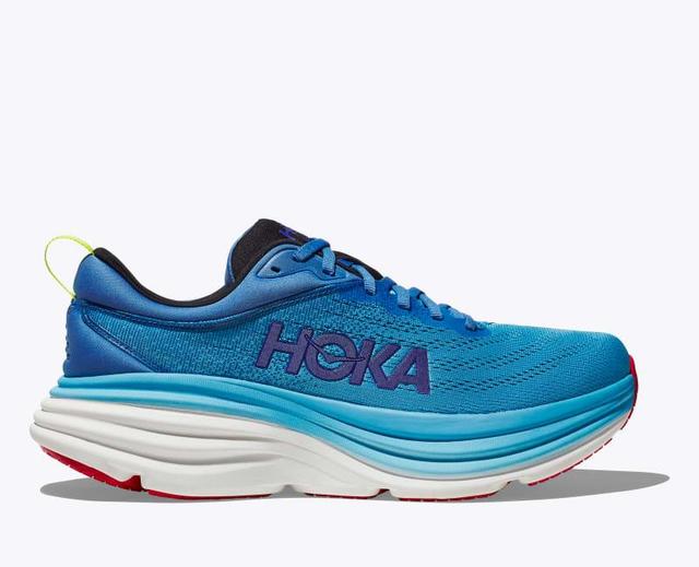 HOKA Mens Bondi 8 Shoes in Lettuce/Solar Flare, Size 16 Product Image