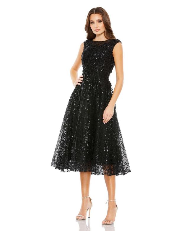 Mac Duggal Sequin Cap Sleeve Fit & Flare Cocktail Dress Product Image