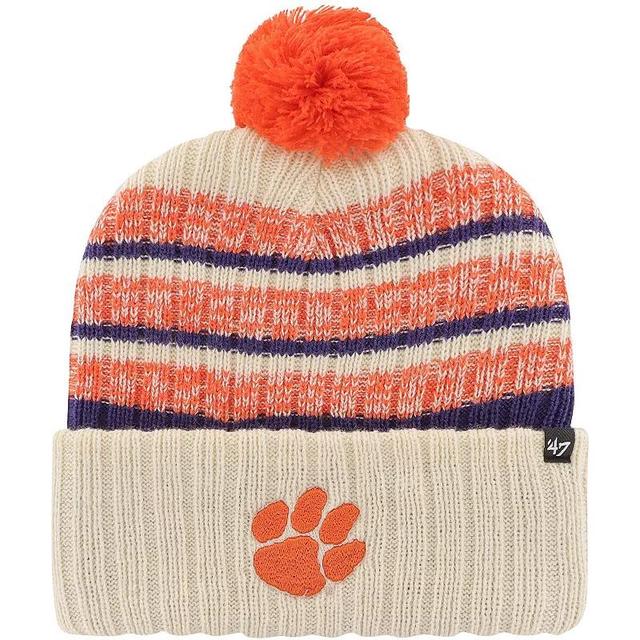 Mens 47 Khaki Clemson Tigers Tavern Cuffed Knit Hat with Pom Product Image