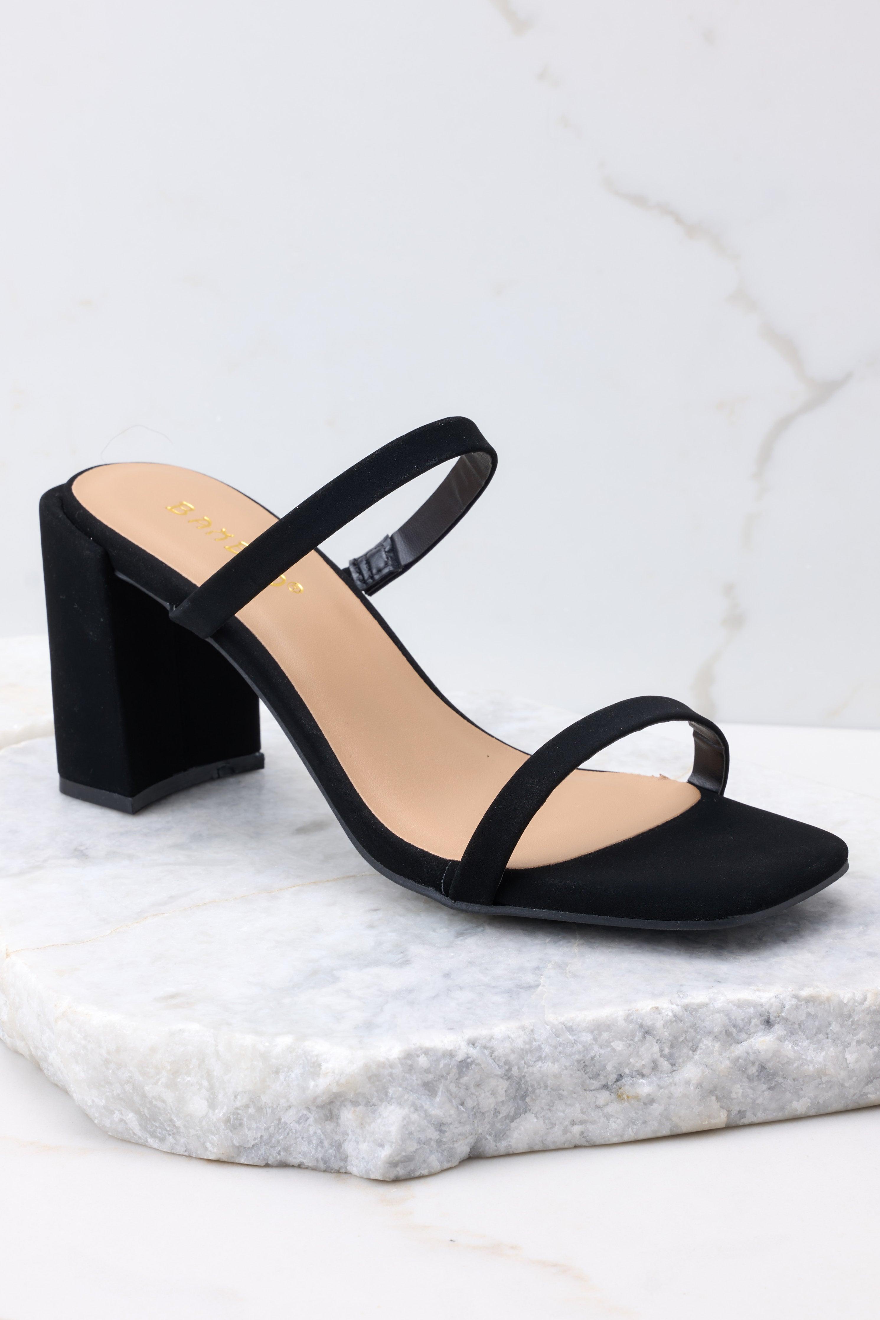 Wait Here Black High Heel Sandals Product Image