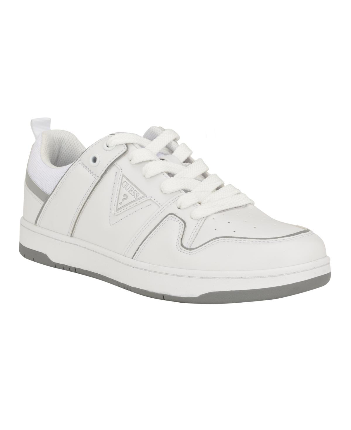 Guess Mens Tarran Low Top Lace Up Fashion Sneakers - White Product Image