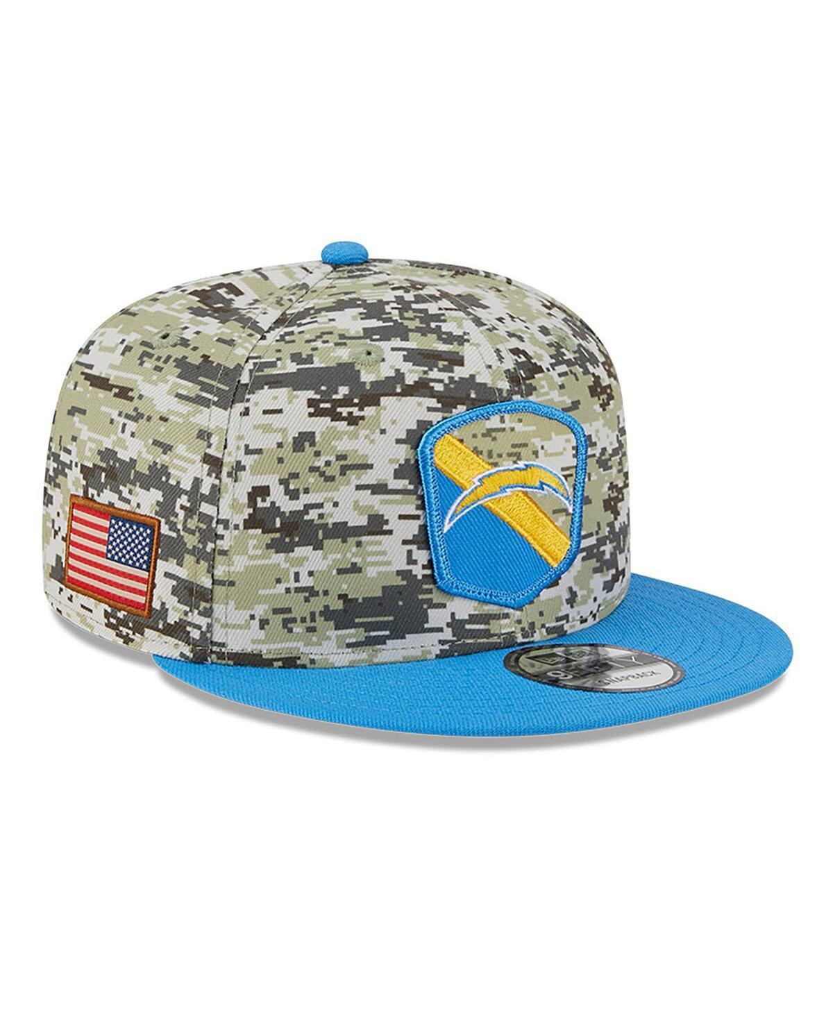 Mens New Era Camo/Powder Blue Los Angeles Chargers 2023 Salute To Service 9FIFTY Snapback Hat Product Image