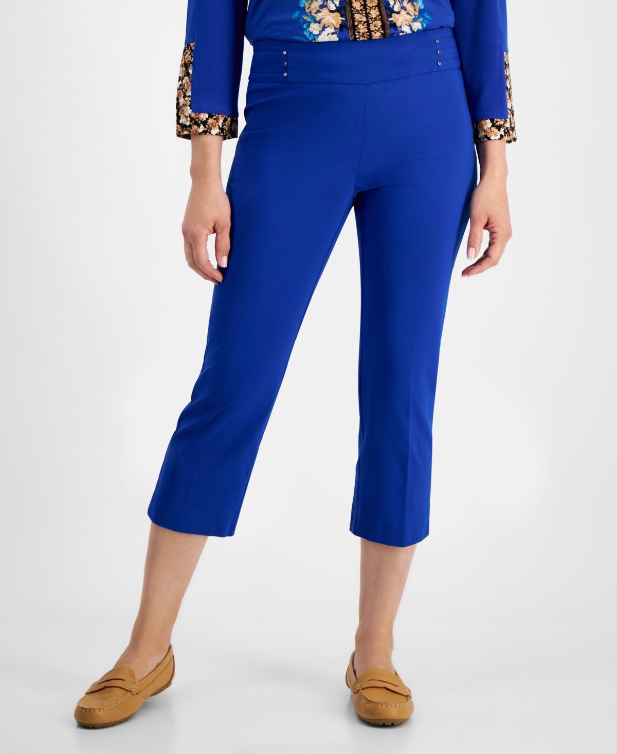 Jm Collection Womens Pull On Slim-Fit Rivet Detail Cropped Pants, Created for Macys Product Image