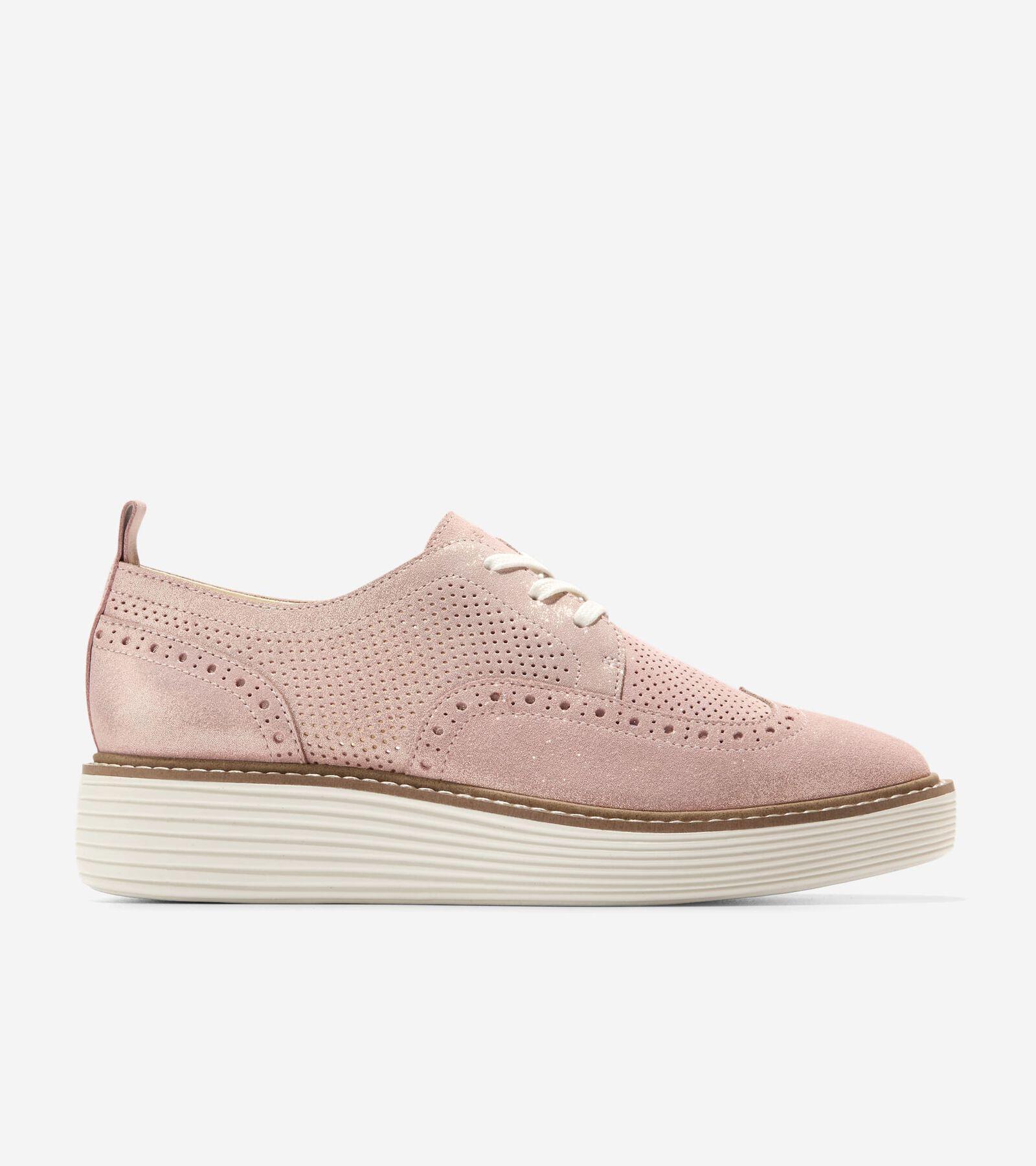 Cole Haan Womens riginal Grand Platform Wingtip Oxford Shoes - Pink Size 7.5 Product Image