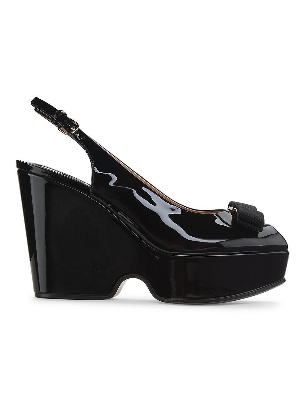 Womens Lally 105MM Patent Leather Platform Wedge Sandals Product Image