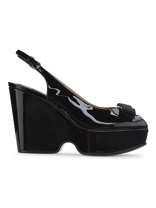 Womens Lally 105MM Patent Leather Platform Wedge Sandals Product Image