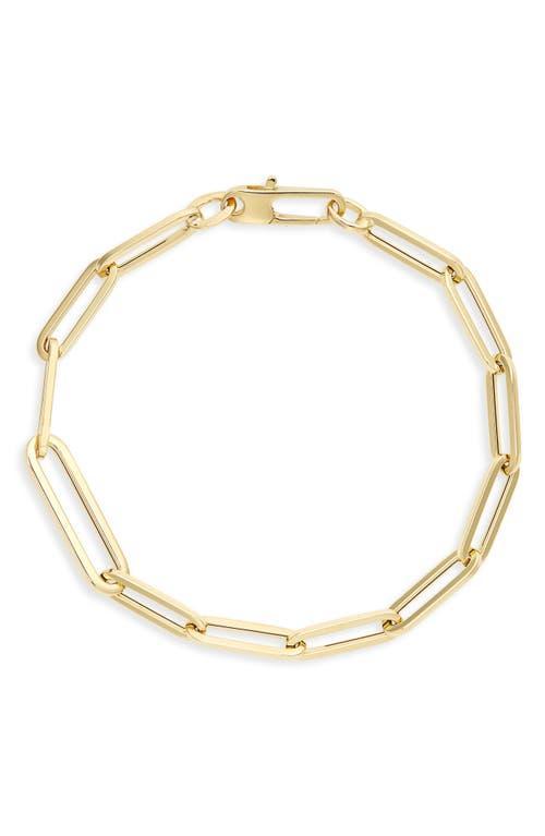 Womens 18K Yellow Gold Oval Paper Clip Chain Bracelet Product Image