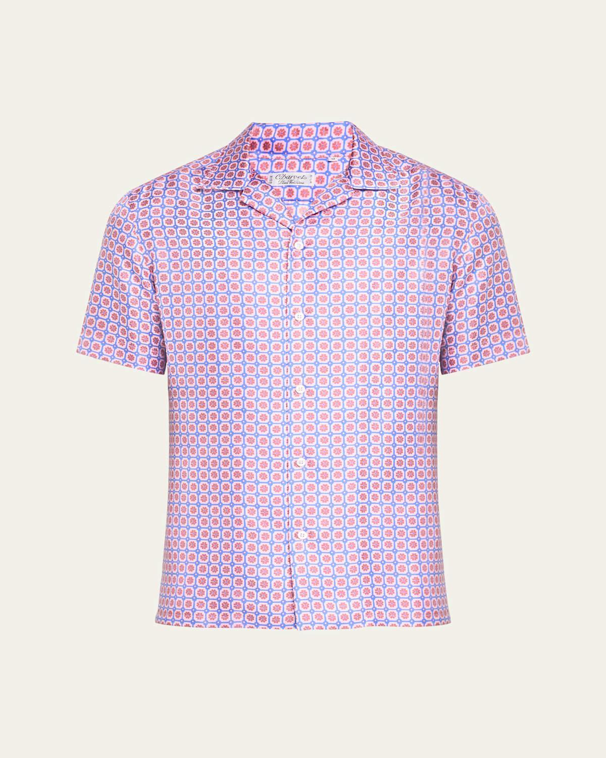 Mens Silk Medallion Camp Shirt Product Image