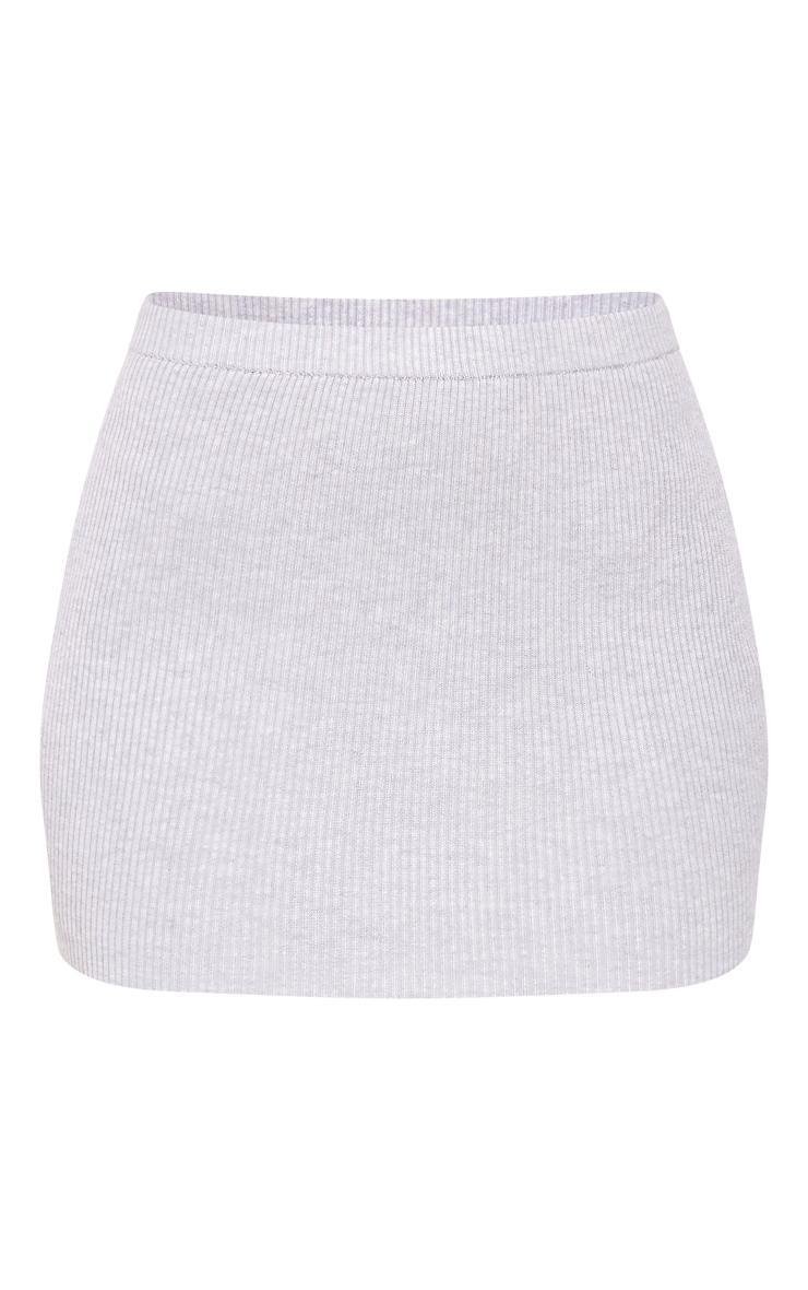 Tall Grey Rib Detail Knit Micro Mini Skirt product image