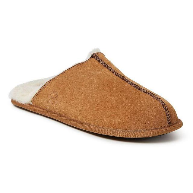 Dearfoams Suede Mens Scuff Slippers Brown Product Image