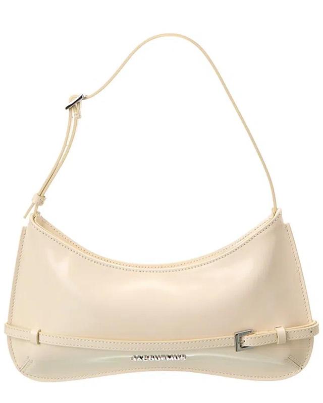 JACQUEMUS Le Bisou Ceinture Leather Shoulder Bag In White Product Image