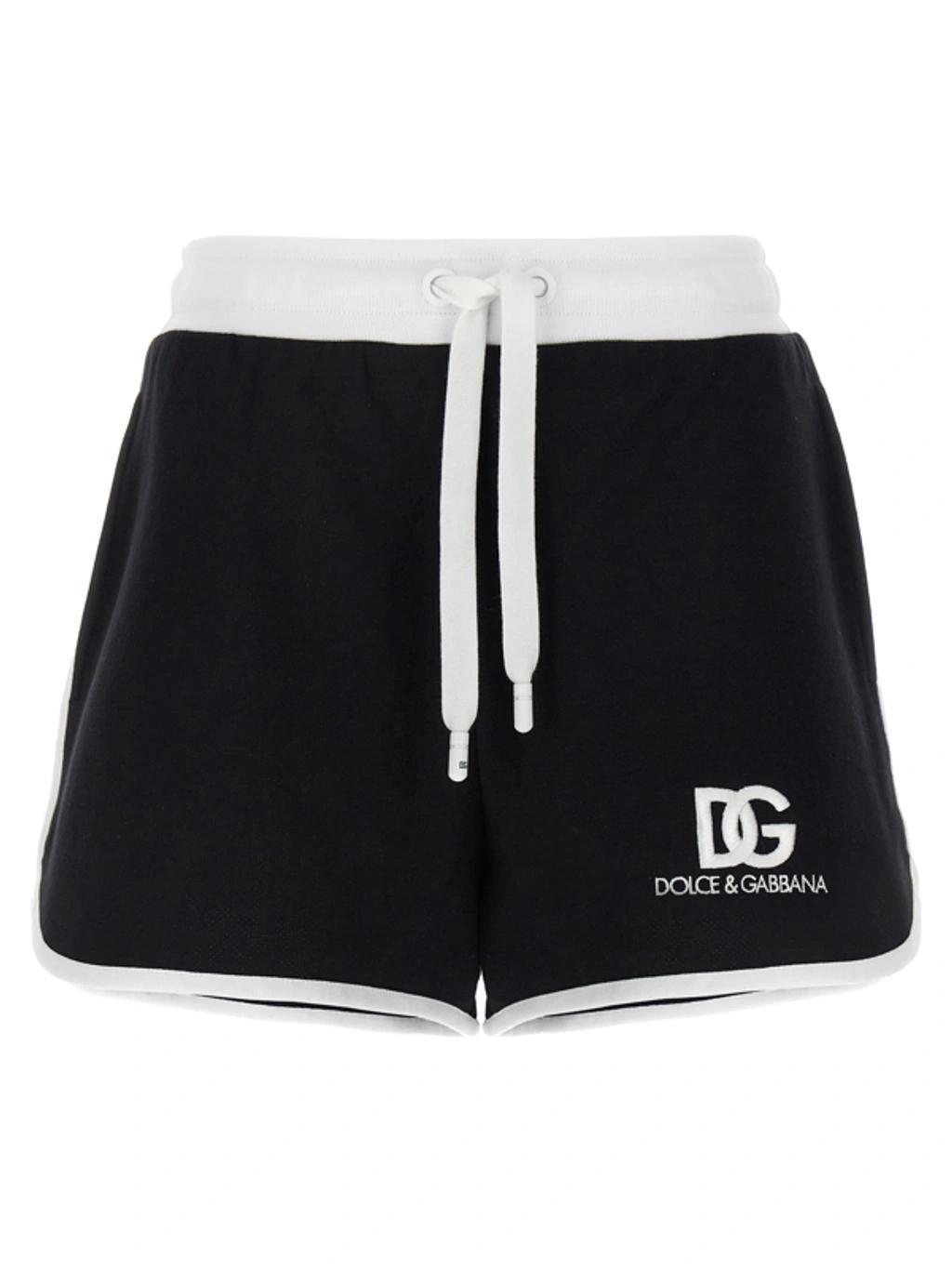 Jersey Shorts With Dg Logo Embroidery In Black Product Image