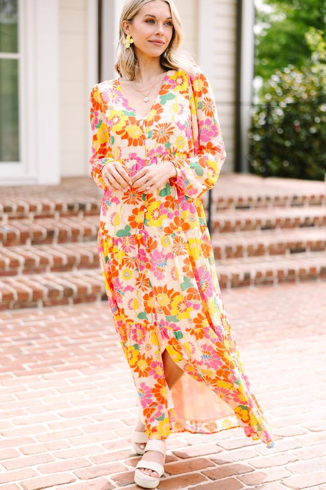 See You Then Yellow Floral Maxi Dress Female Product Image