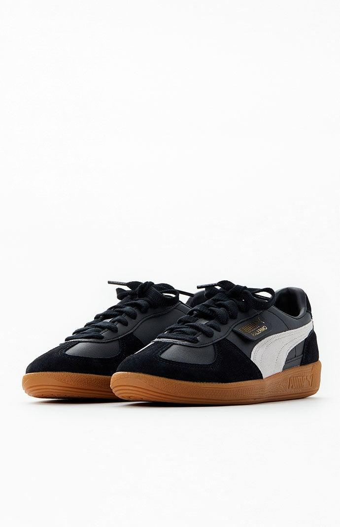 PUMA Mens PUMA Palermo Leather - Mens Shoes Black/Gum/Feather Grey Product Image