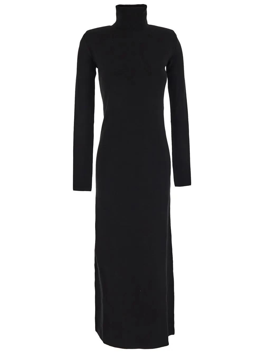 SAINT LAURENT Wool Long Dress In Black Product Image