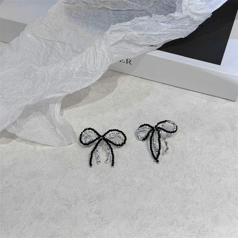 Beaded Bow Drop Earring Product Image