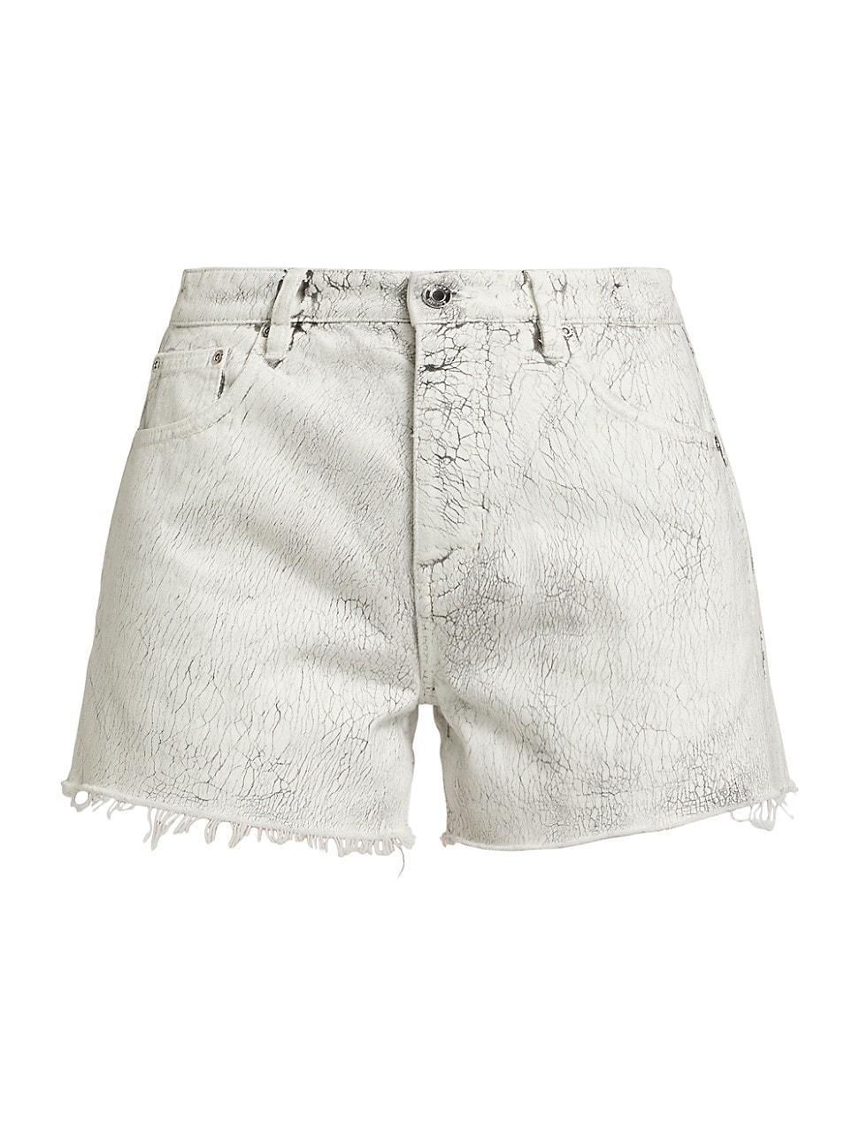 Womens Crackle High-Rise Denim Shorts product image