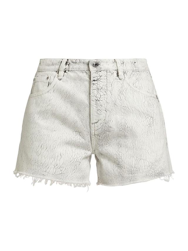 Womens Crackle High-Rise Denim Shorts Product Image