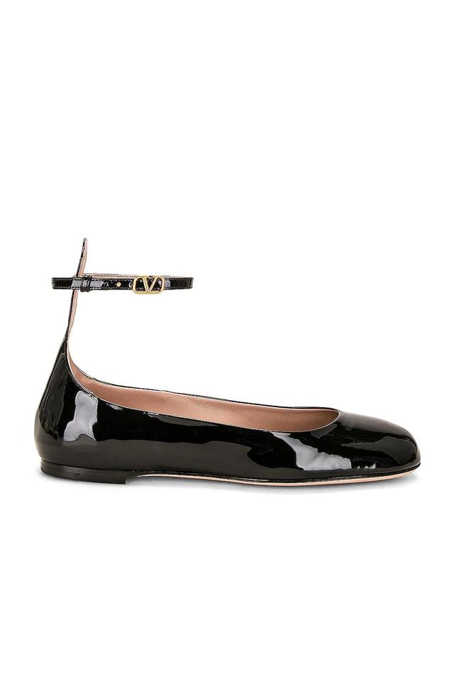 Valentino Garavani Tan Go Ballerina Flat in Black Product Image