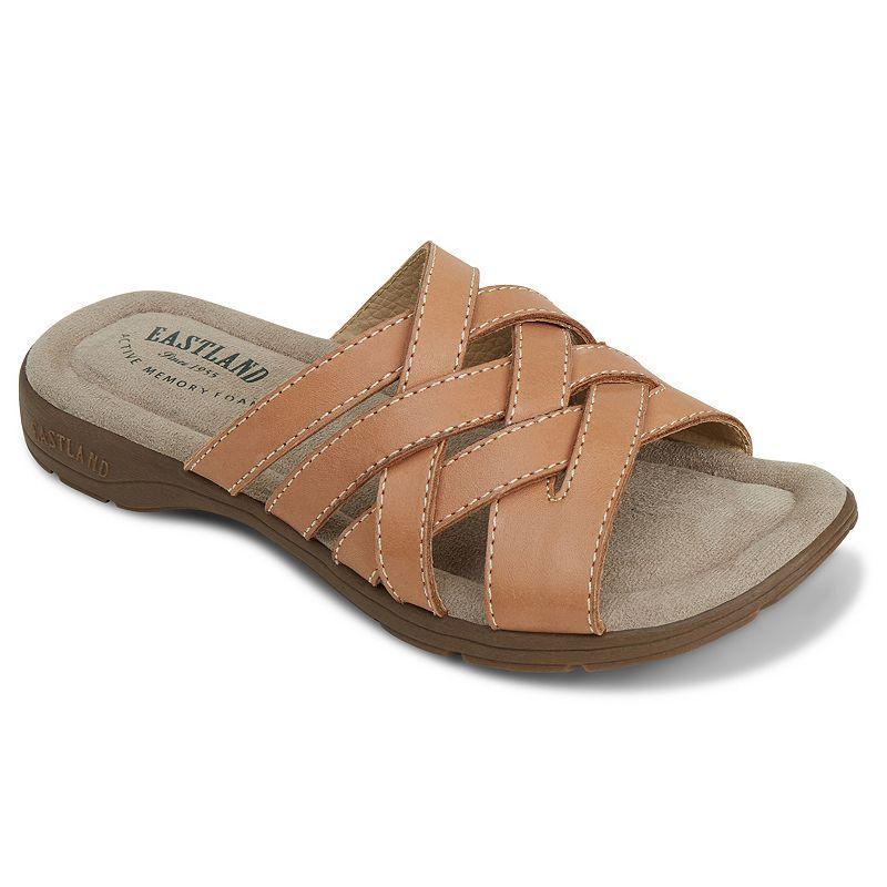 Eastland Hazel Womens Leather Slide Sandals Med Brown Product Image