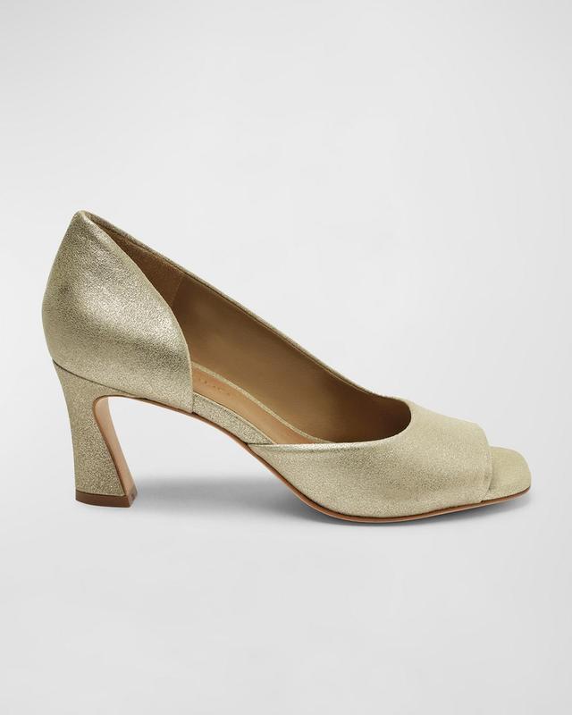 Womens Nieve Metallic Suede Peep Toe Pumps Product Image