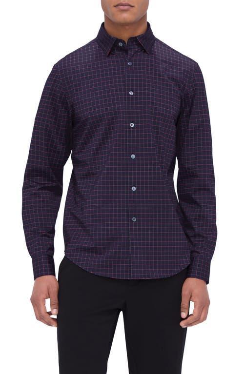 BUGATCHI Jax Ooohcotton® Check Print Button-up Shirt In Plum Product Image