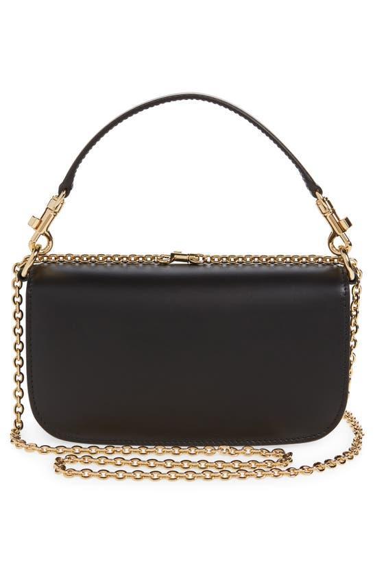 3.5 Flap Leather Top-handle Bag In Black Product Image