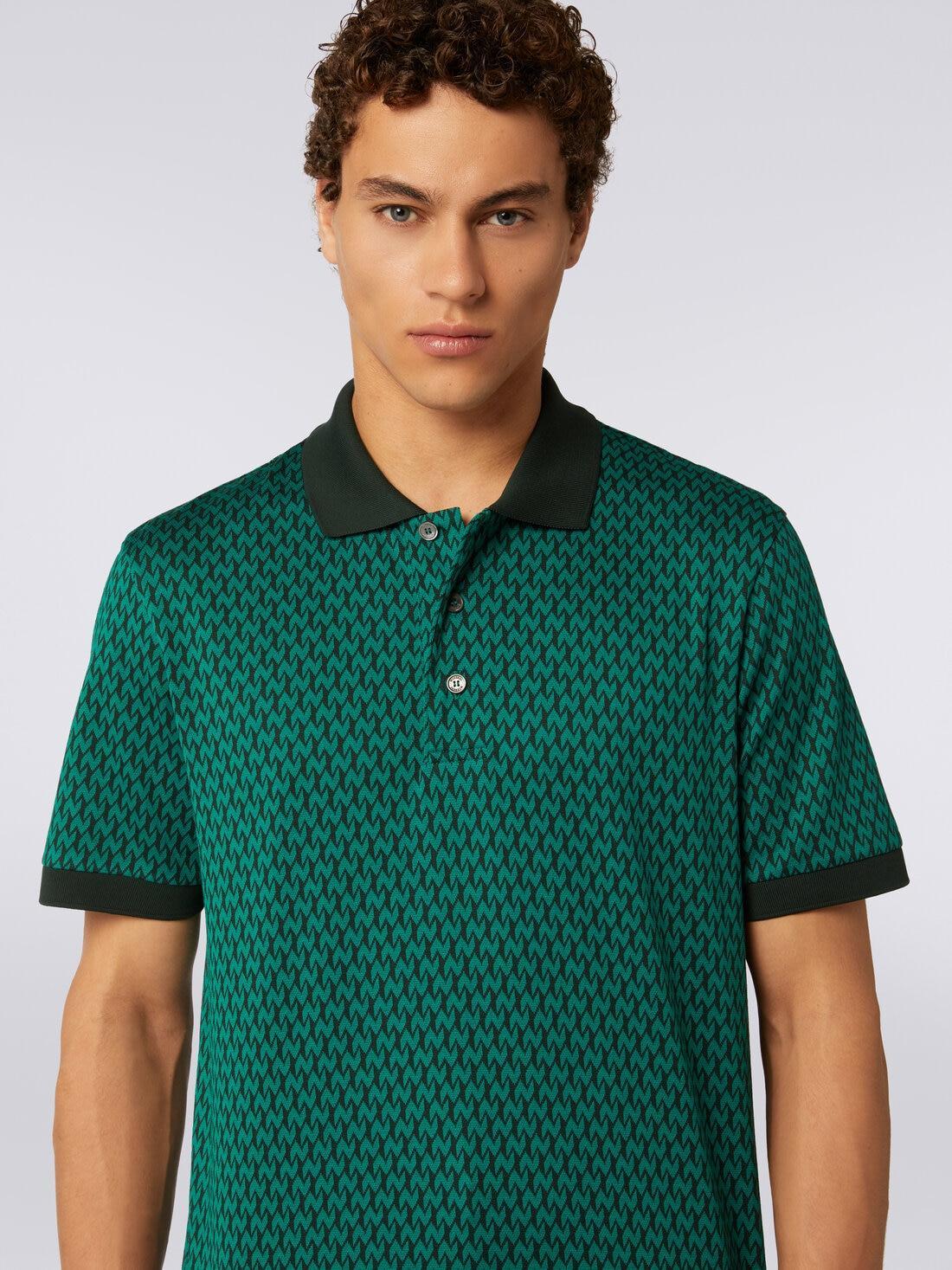 Short-sleeved cotton polo shirt Green | Missoni Product Image