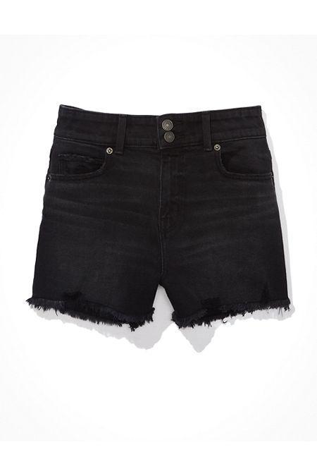 AE Stretch Denim Mom Shorts Womens Black 16 Product Image