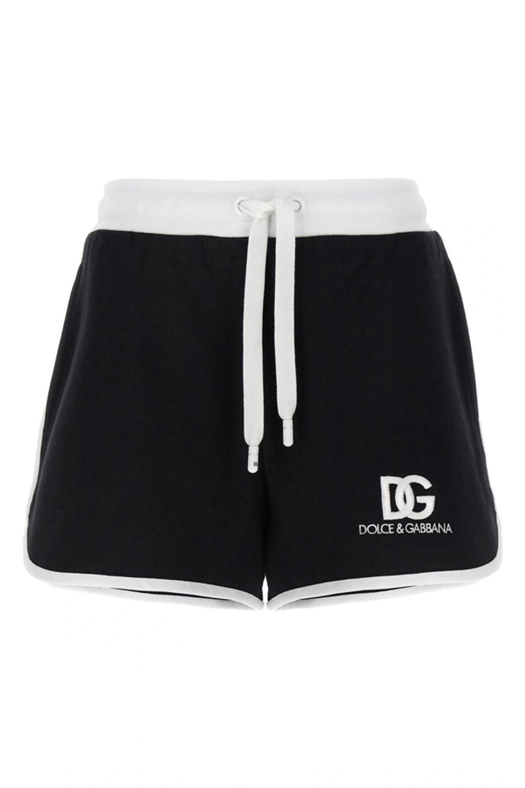 Jersey Shorts With Dg Logo Embroidery In Black Product Image