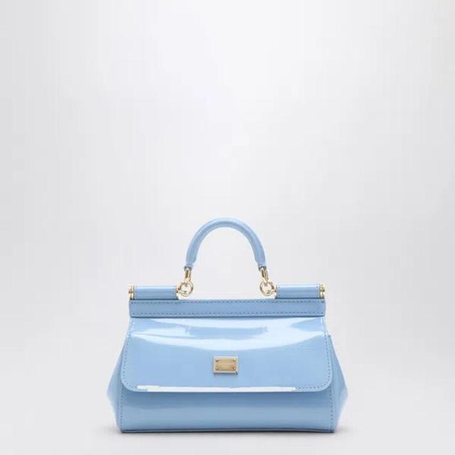 Sicily Small Leather Handbag In Light Blue Product Image