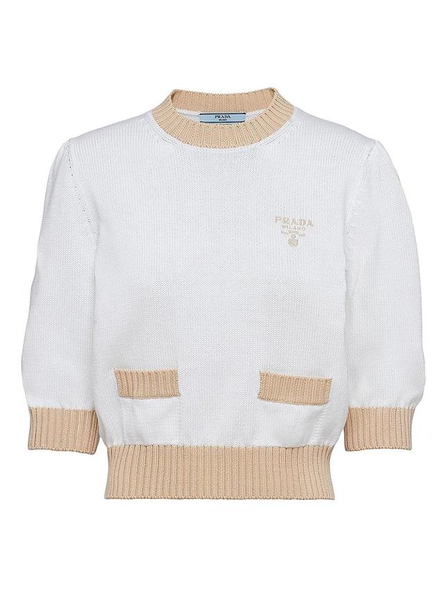 Womens Cotton Crewneck Sweater Product Image