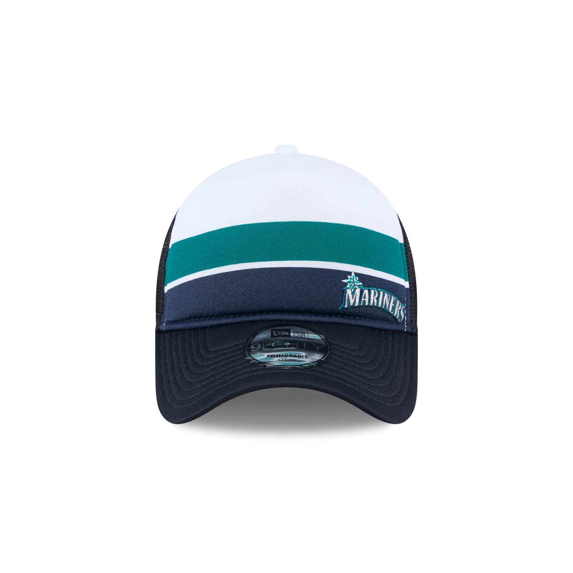 Seattle Mariners Color Block 9FORTY A-Frame Trucker Snapback Hat Male Product Image