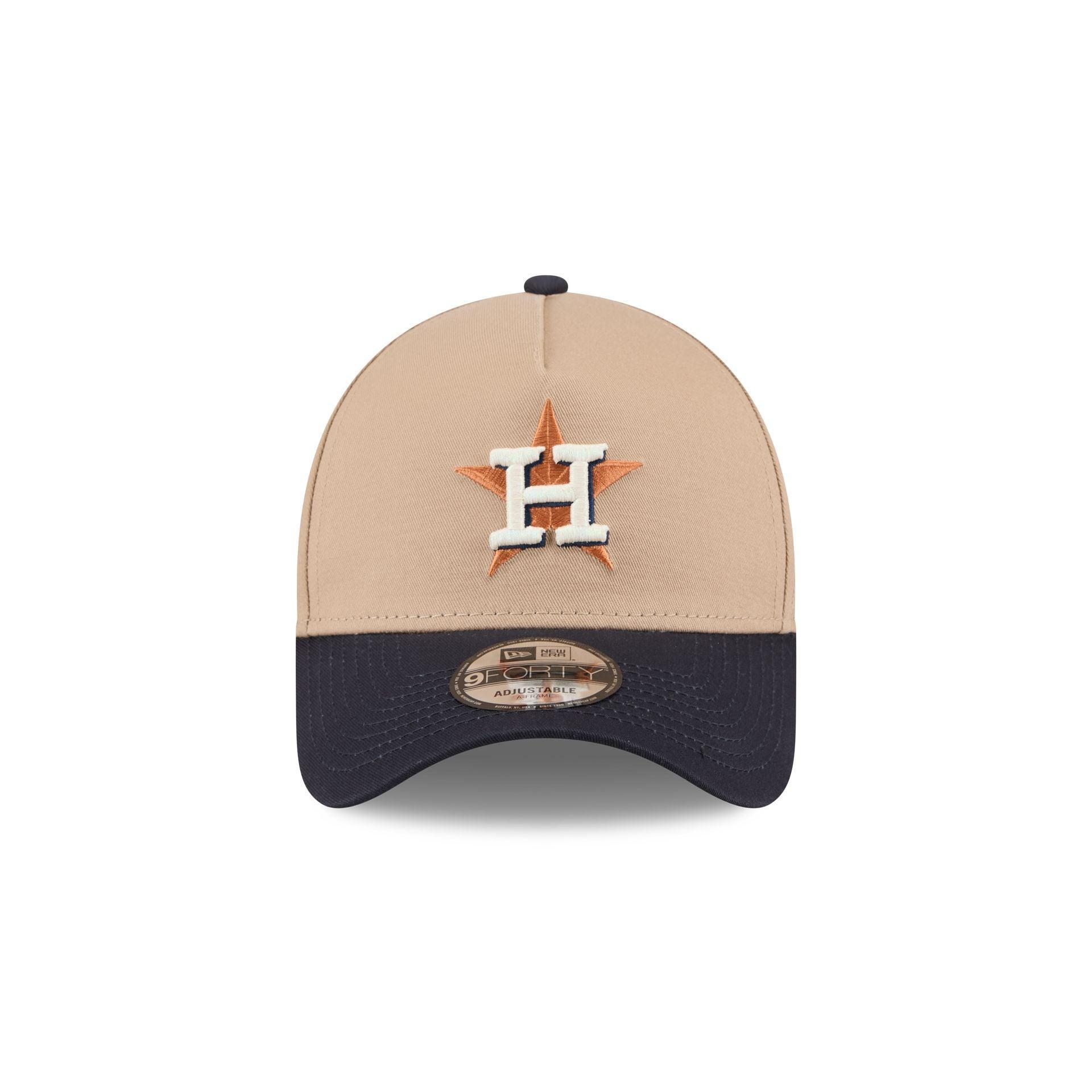 Houston Astros Beige Khaki 9FORTY A-Frame Snapback Hat Male Product Image