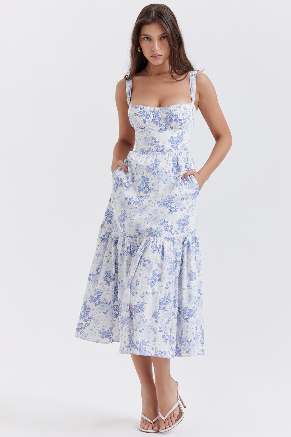 Elia Blue Print Midi Sundress - SALE Product Image