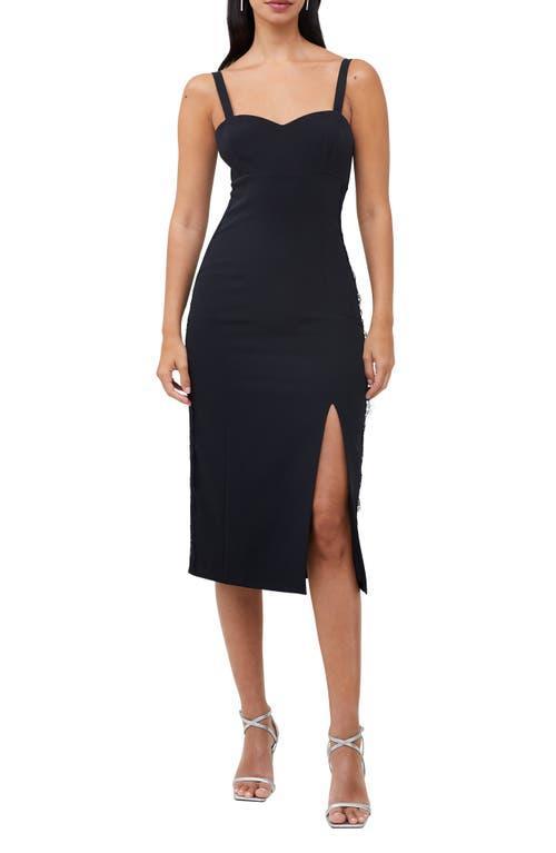 French Connection Echo Lace Trim Crepe Cocktail Sheath Dress Product Image