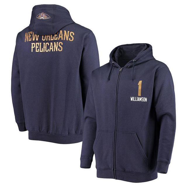 Mens Fanatics Branded Zion Williamson New Orleans Pelicans Player Name & Number Full-Zip Hoodie Jacket Blue Product Image