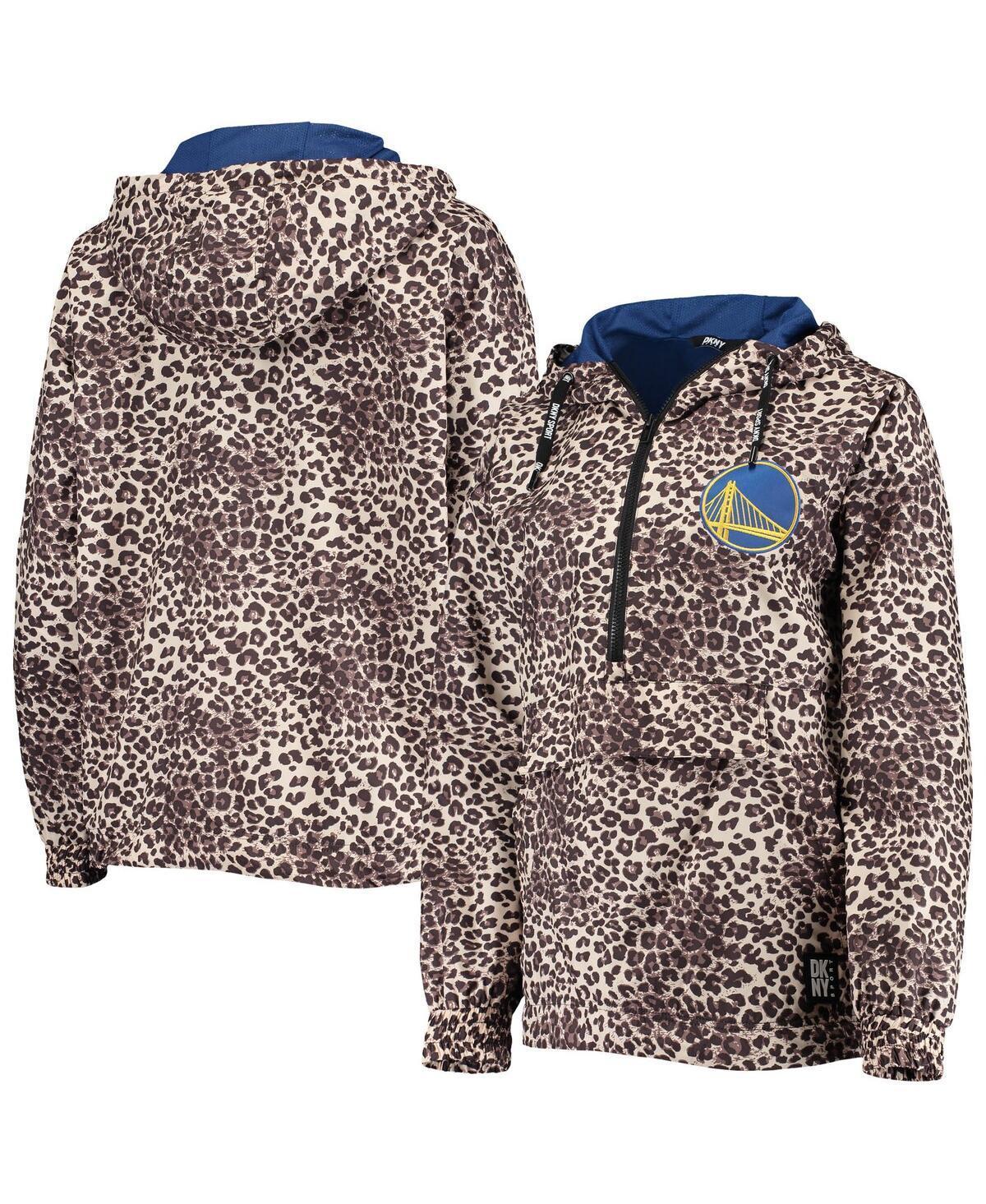 Womens Dkny Sport Leopard Golden State Warriors Gabriella Windbreaker Half-Zip Hoodie Product Image