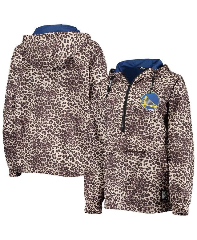 Womens Dkny Sport Leopard Golden State Warriors Gabriella Windbreaker Half-Zip Hoodie Product Image