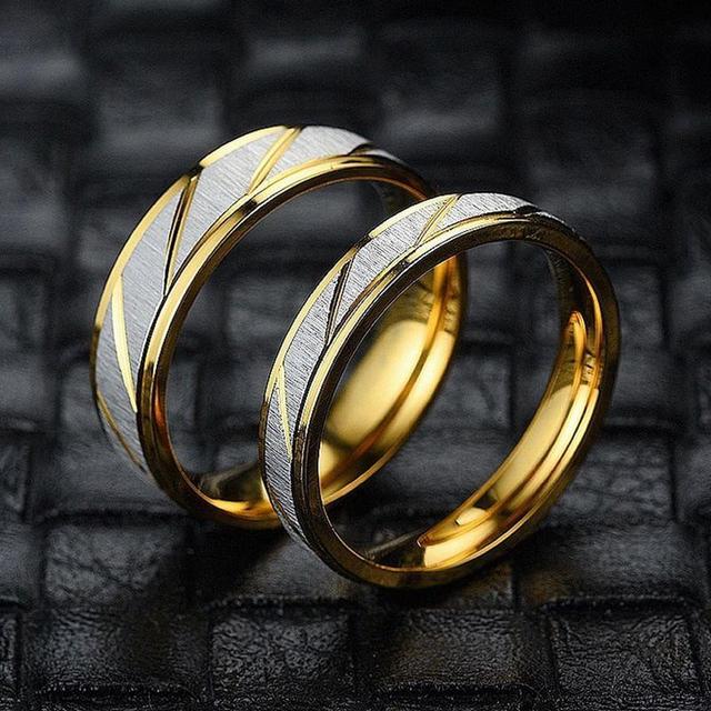 Couple Matching Two Tone Matte Ring Product Image