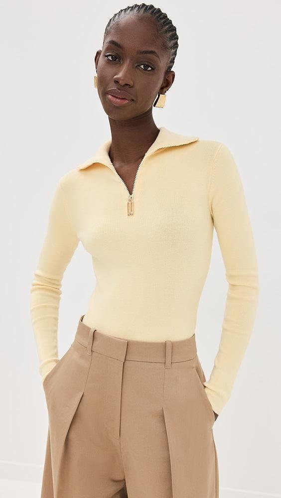 Victoria Beckham Half Zip High Neck Top | Shopbop Product Image