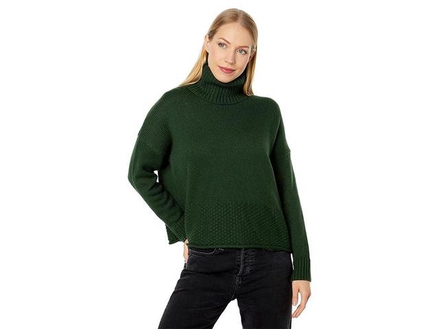 Madewell Corsica Stitch Mix Turtleneck (Deep Forest) Women's Clothing Product Image