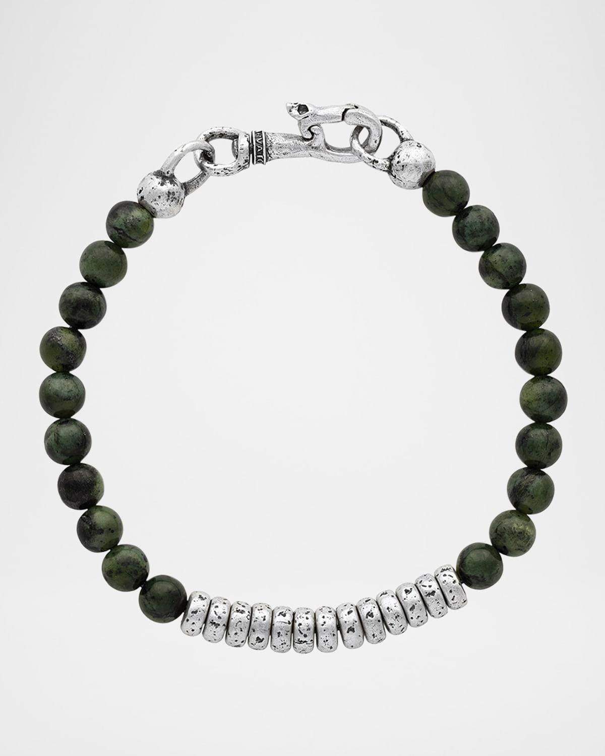 Mens Simit Canadian Jade Beaded Bracelet Product Image