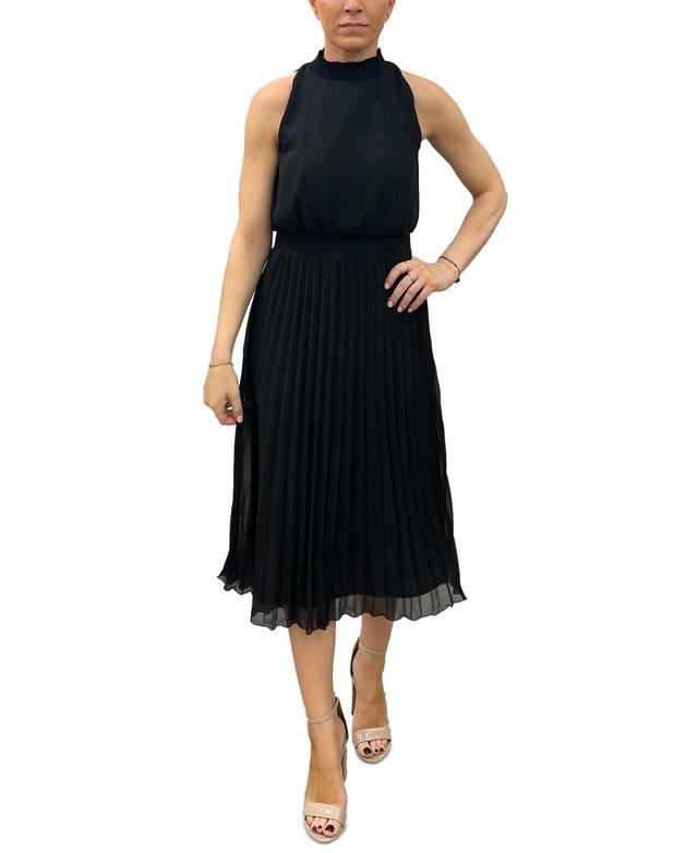 Sam Edelman Womens Smocked-Waist Plisse Midi Dress Product Image